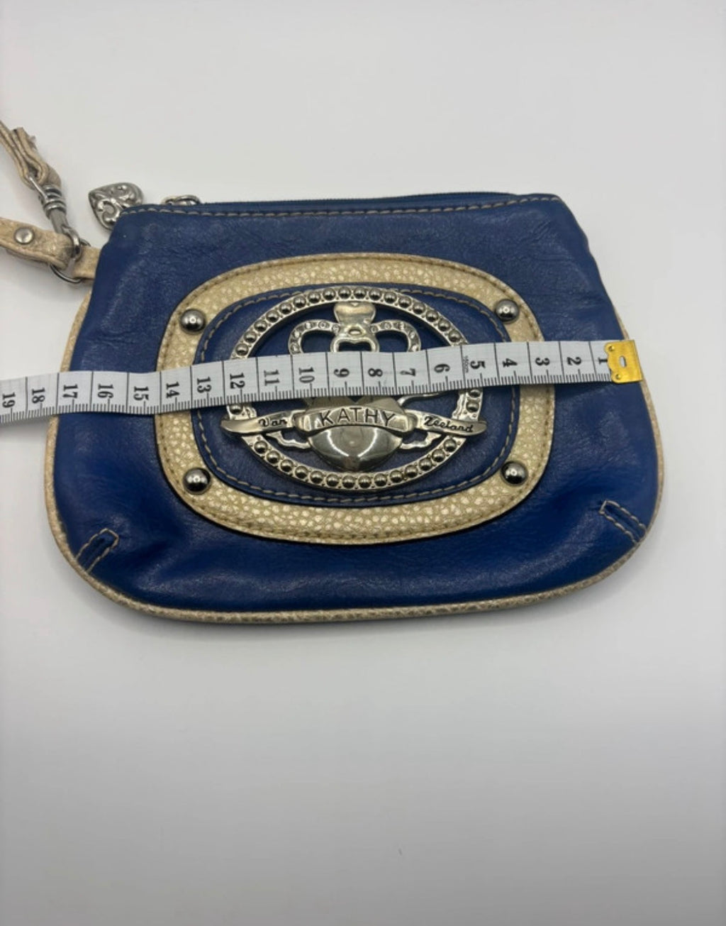 Kathy Van Zeeland Y2K Blue Wristlet Bag – Crown Heart McBling Purse