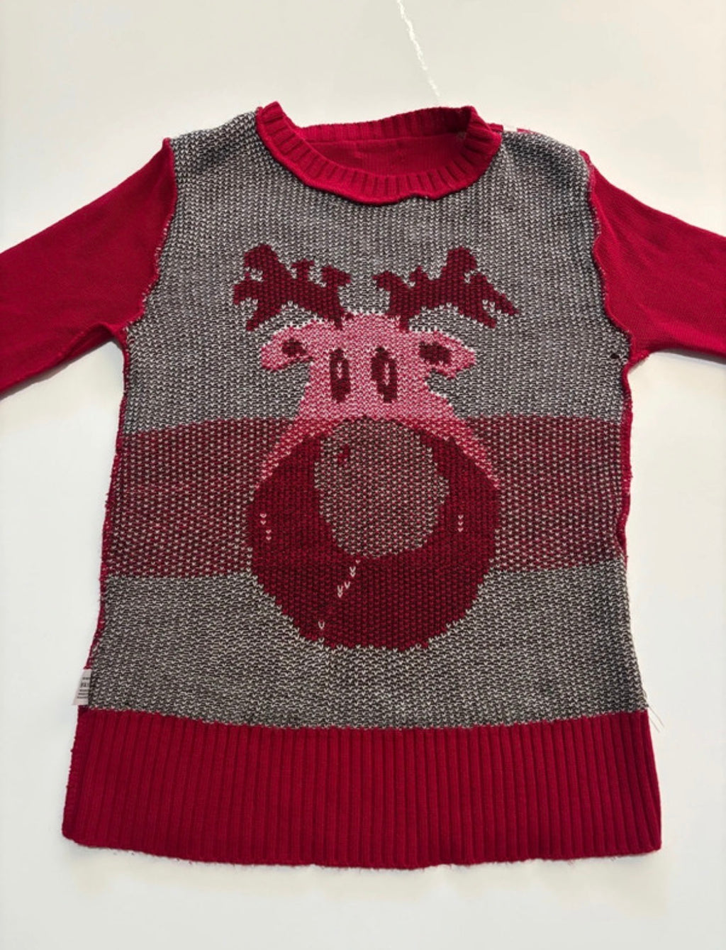 Influence Red Reindeer Christmas Knitted Jumper – Made in UK