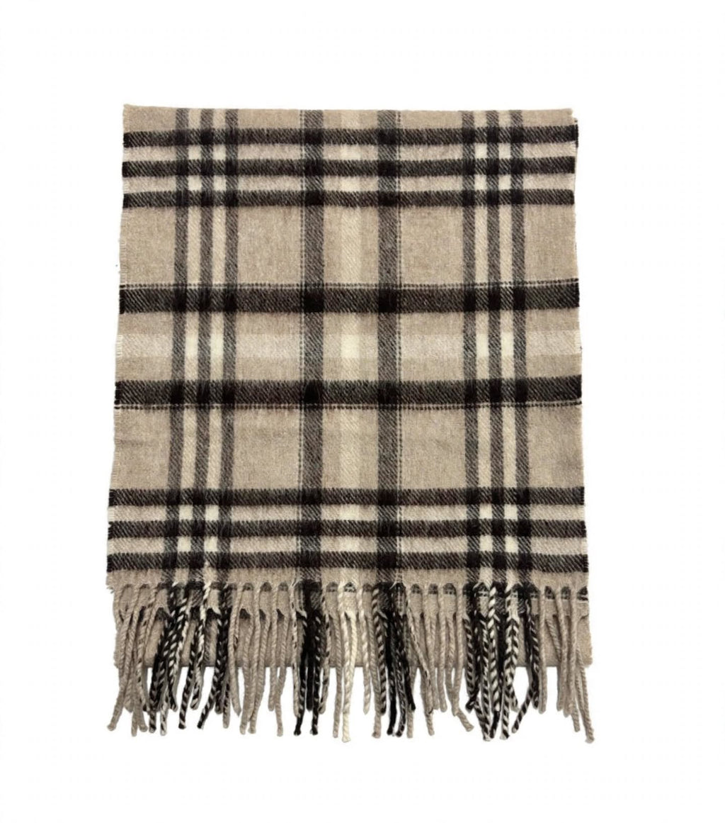 Brook Taverner 100% Lambswool Check Scarf – Made in the British Isles