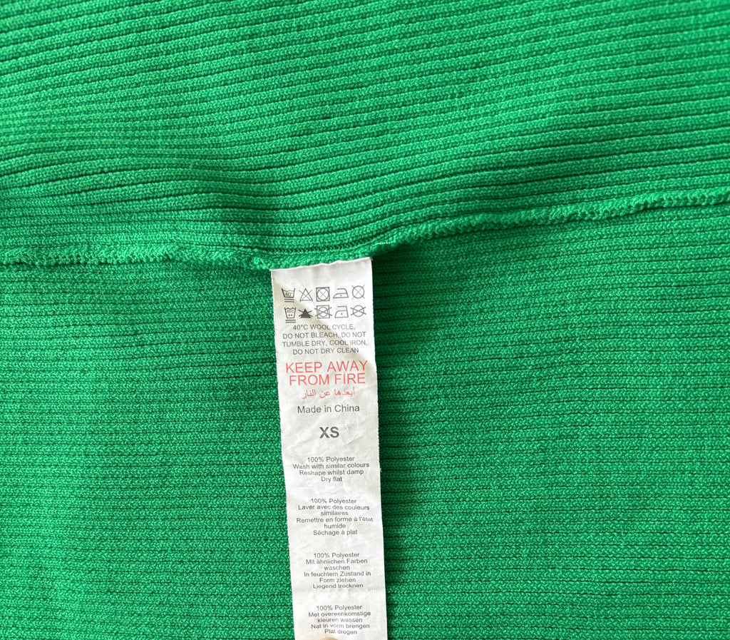 💚 Emerald Green Ribbed Bodycon Dress