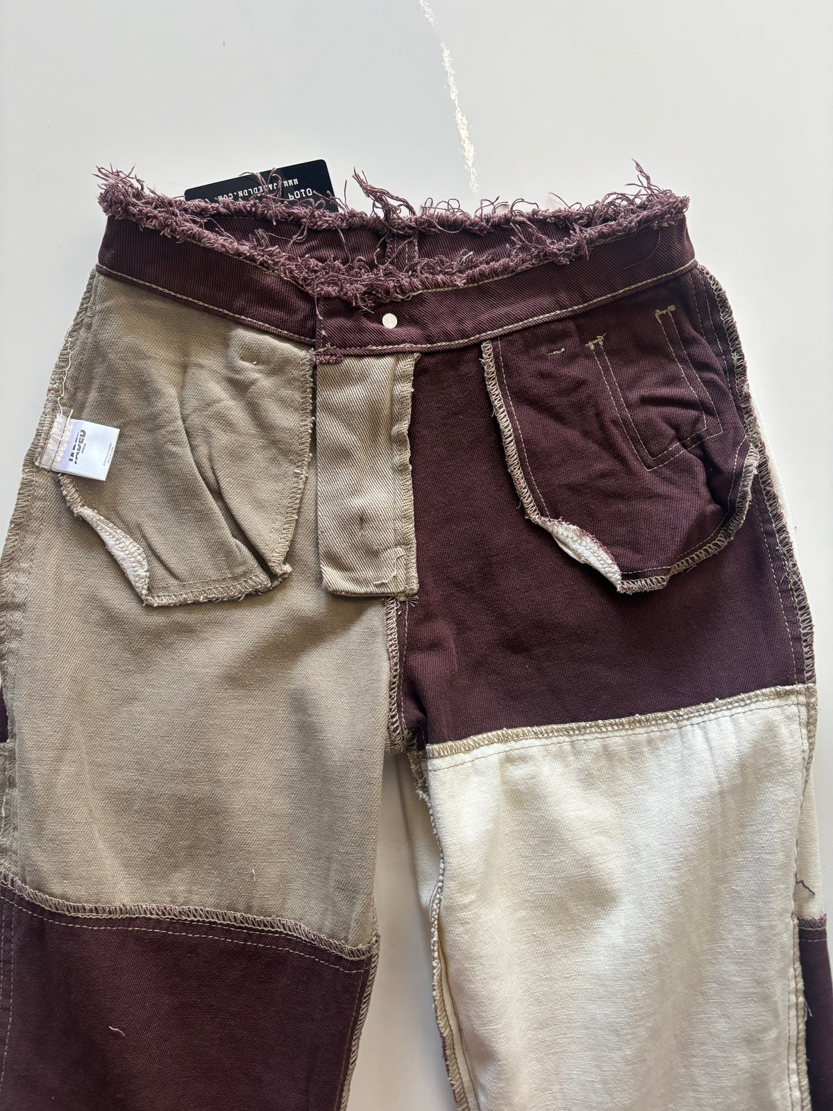 Jaded London Brown Patchwork Denim Jeans - BNWT - W24 Boyfriend Fit - JWL1293