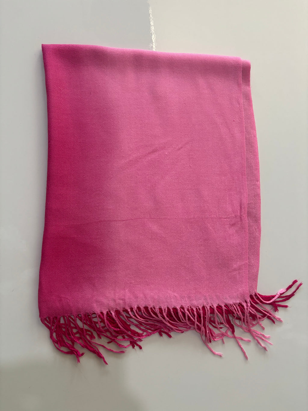 Pashmina Silk Blend Ombre Pink Scarf | Two-Tone Fuchsia & Blush Wrap