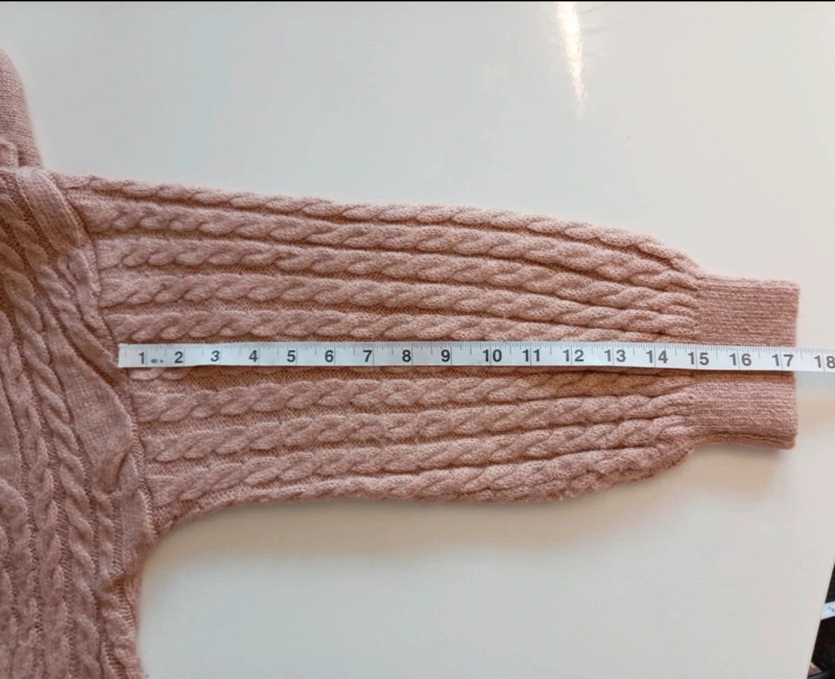 George oversized cable knit cardigan apricot chunky knit open front design