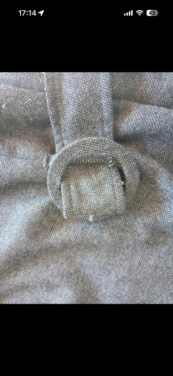 Warehouse grey tweed mini shift dress with cap sleeves and belted waist detail.