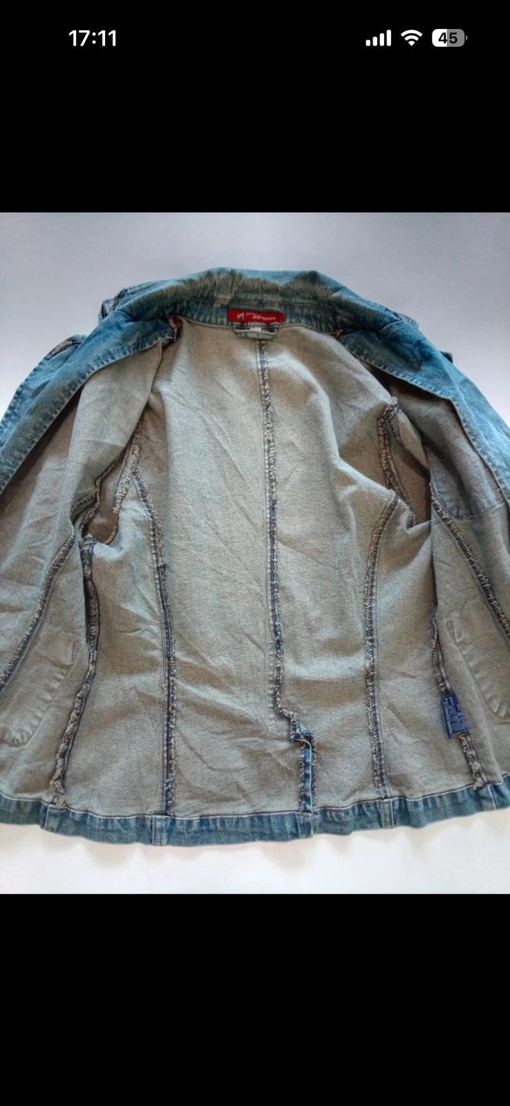 Nitro Stretch blue denim blazer jacket with western-style collar and fitted silhouette.