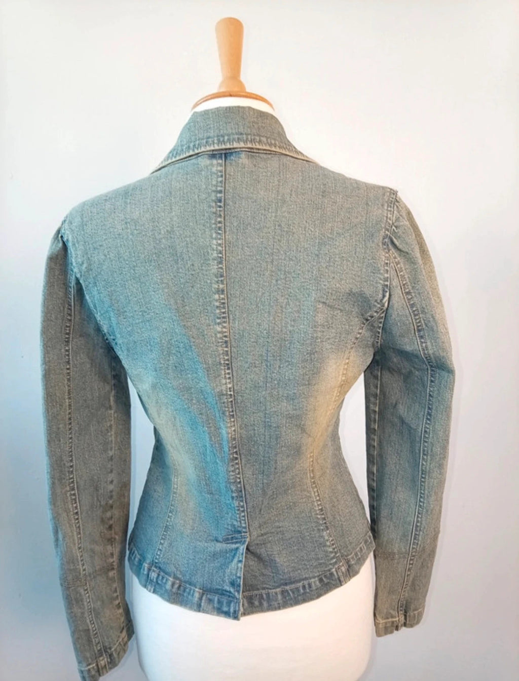 Nitro Stretch blue denim blazer jacket with western-style collar and fitted silhouette.