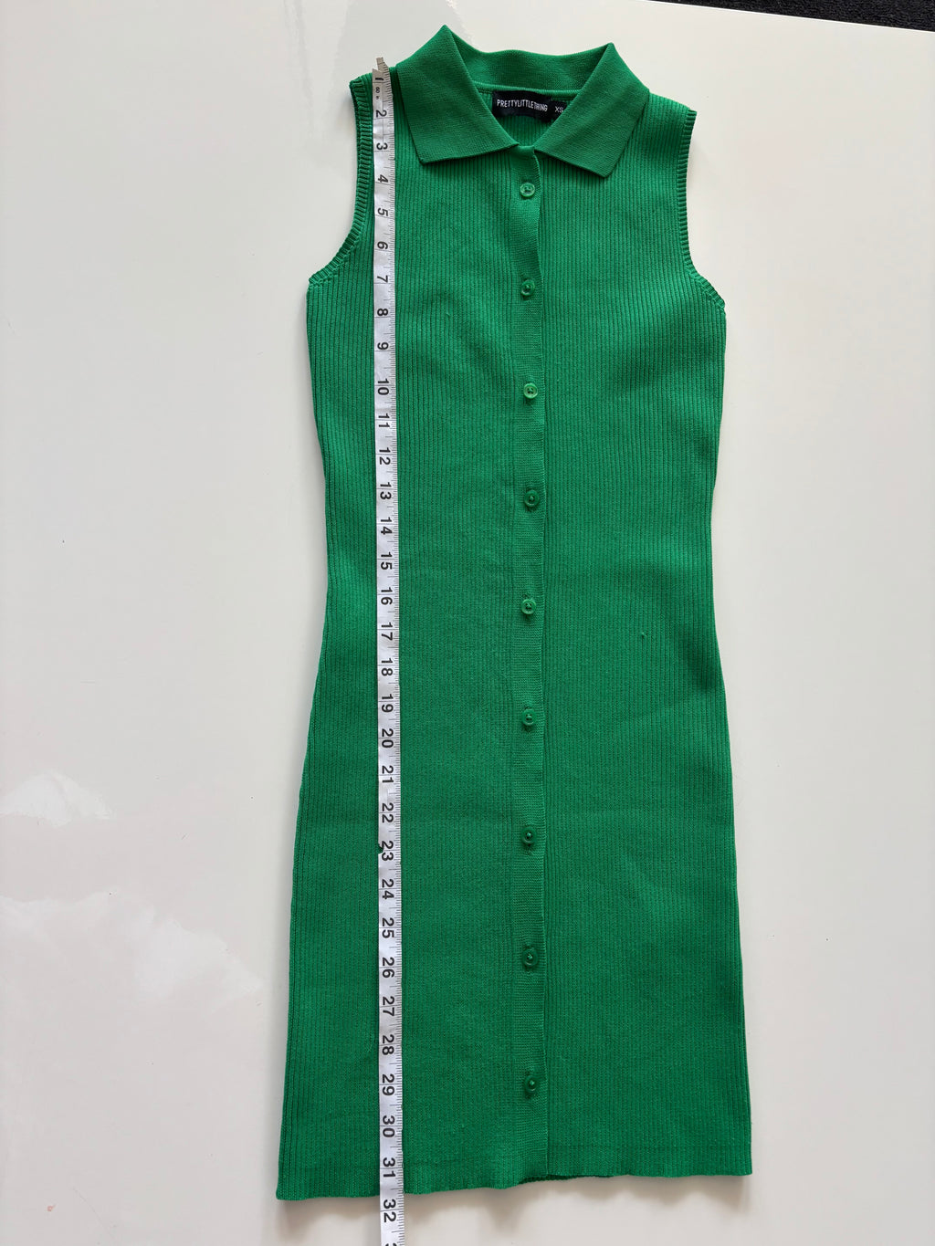💚 Emerald Green Ribbed Bodycon Dress