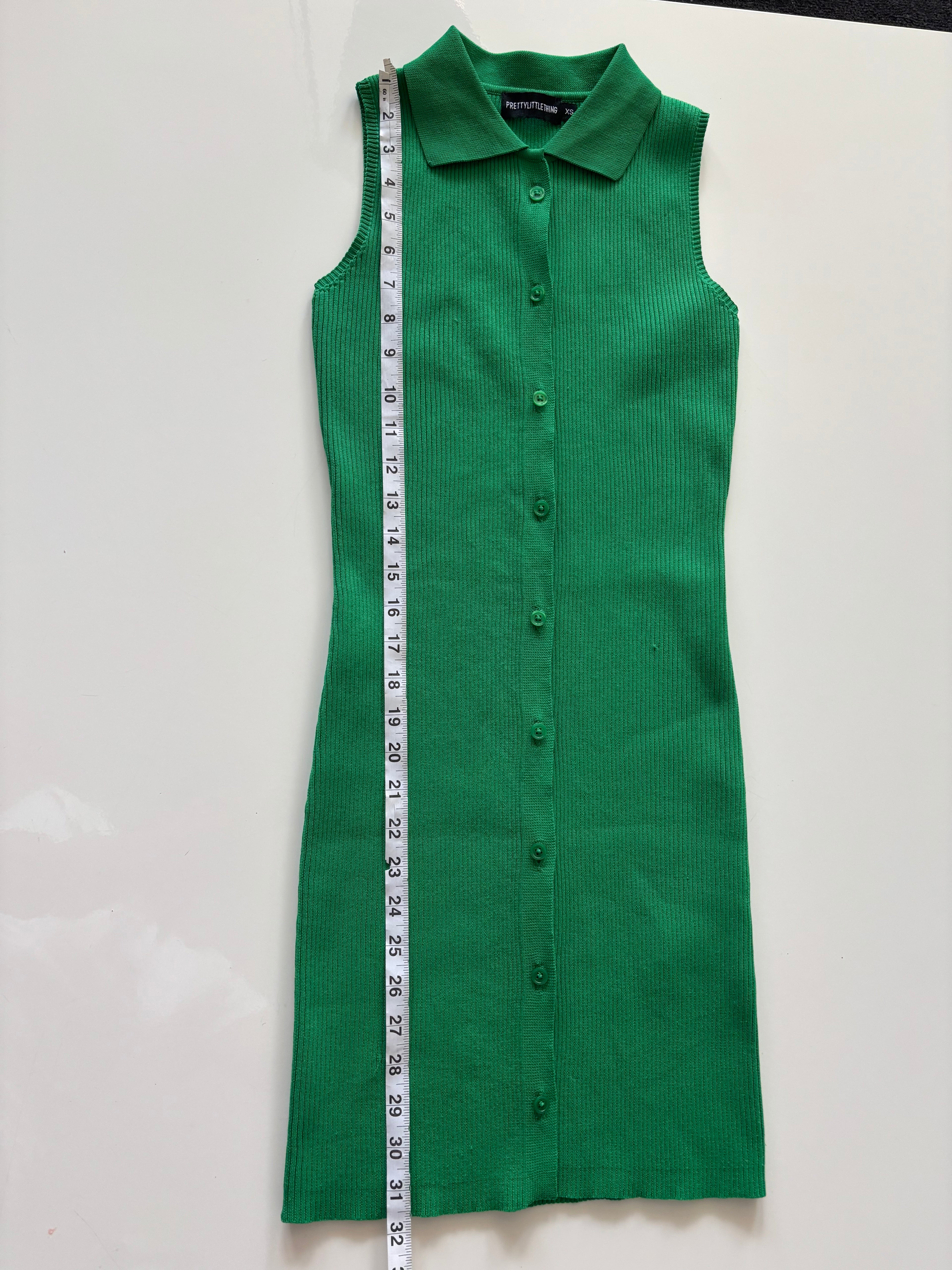 💚 Emerald Green Ribbed Bodycon Dress