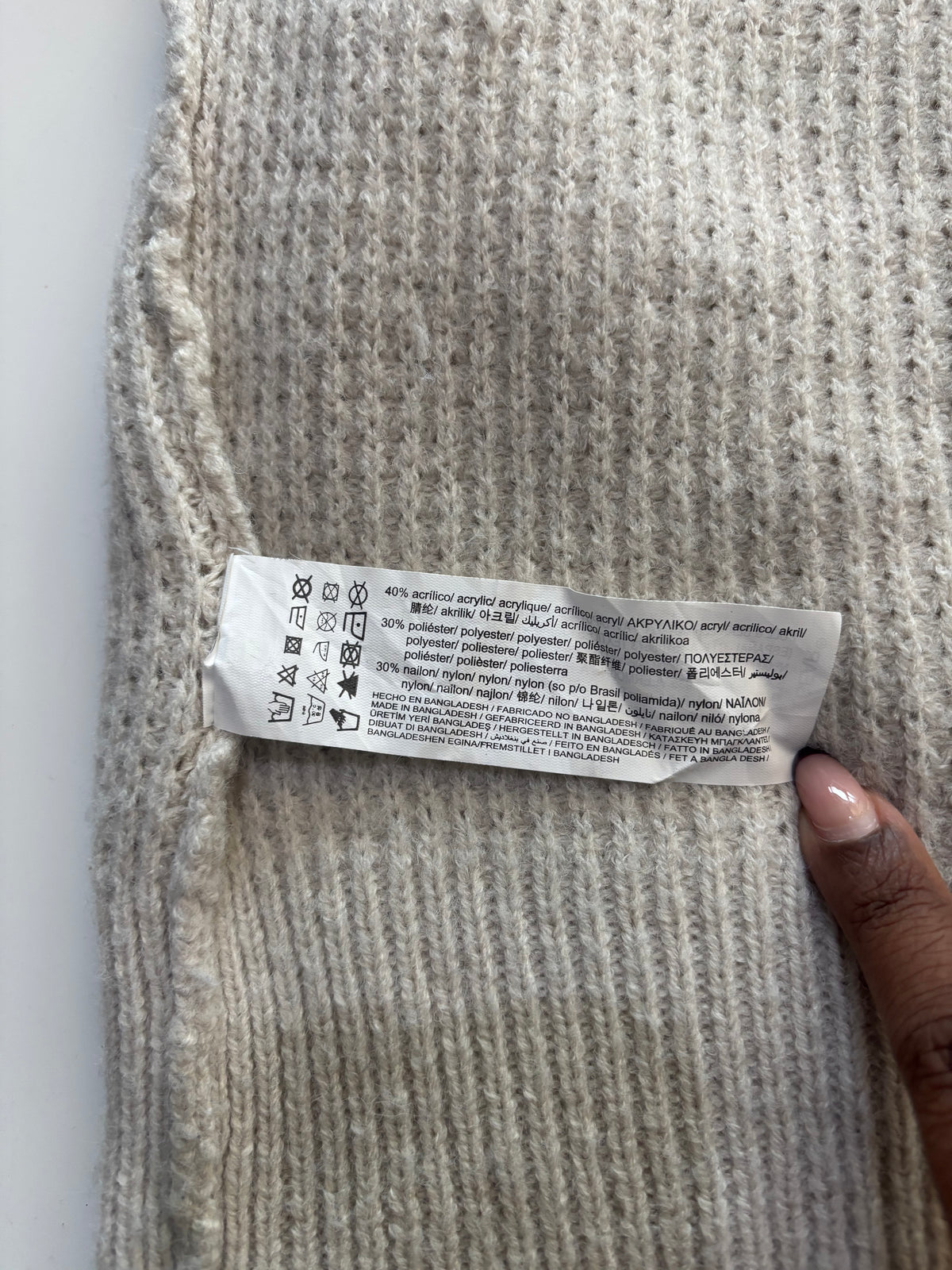 Pull&Bear Beige Waffle Knit Crew Neck Jumper – Size M￼