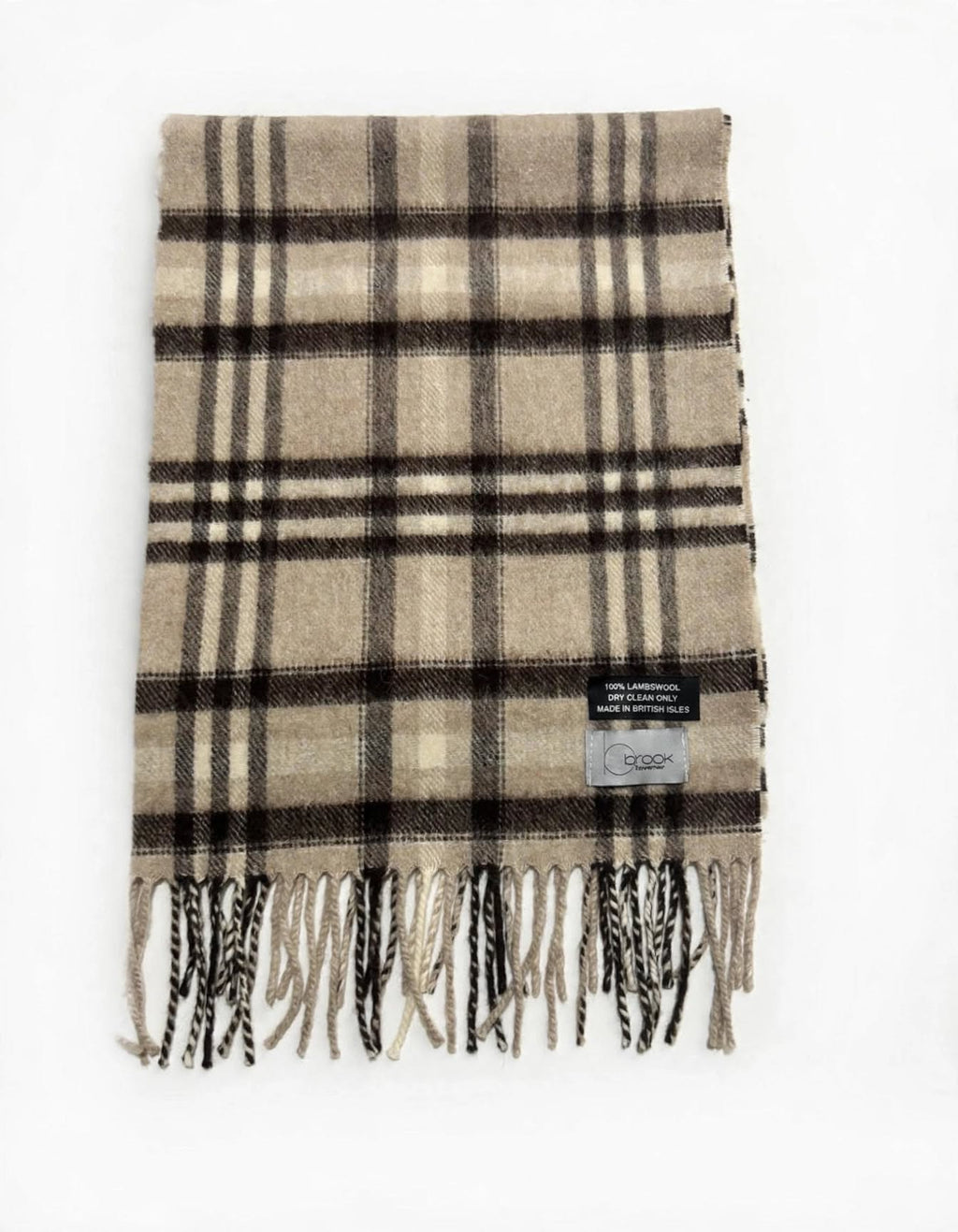 Brook Taverner 100% Lambswool Check Scarf – Made in the British Isles