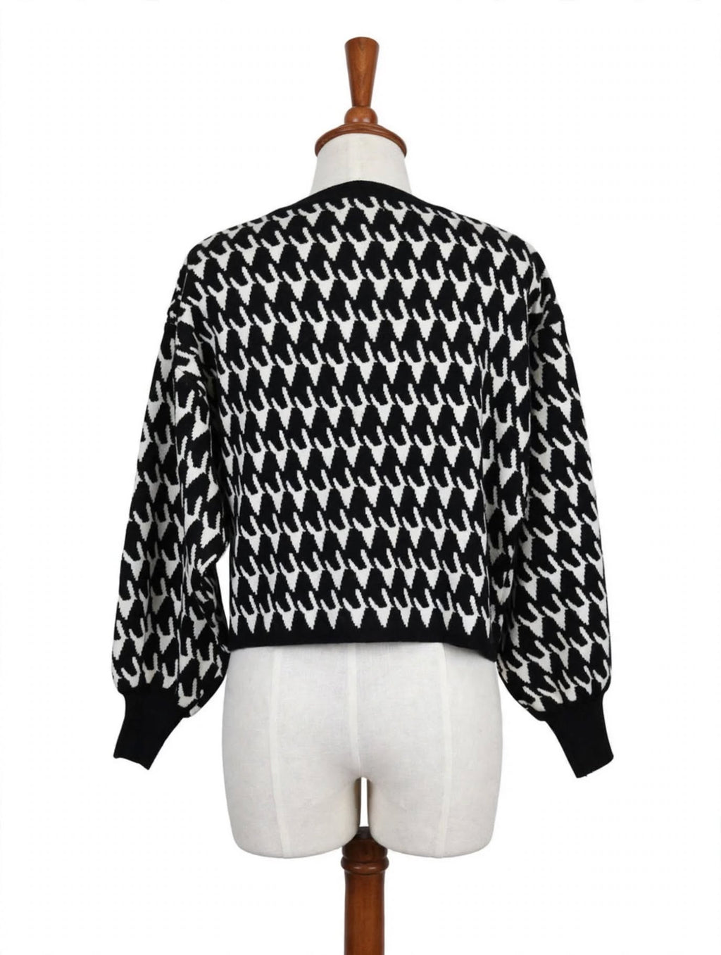 Apricot Black & White Houndstooth Knit Jumper – Size M