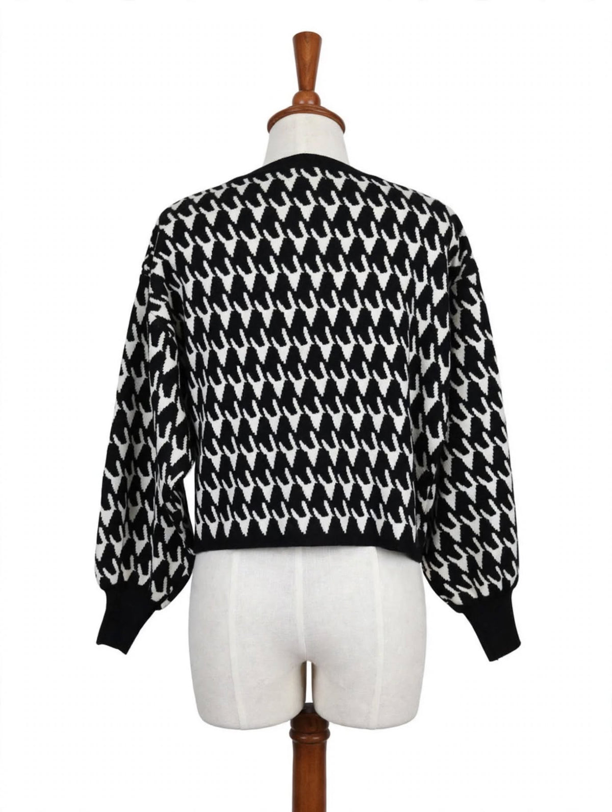 Apricot Black & White Houndstooth Knit Jumper – Size M