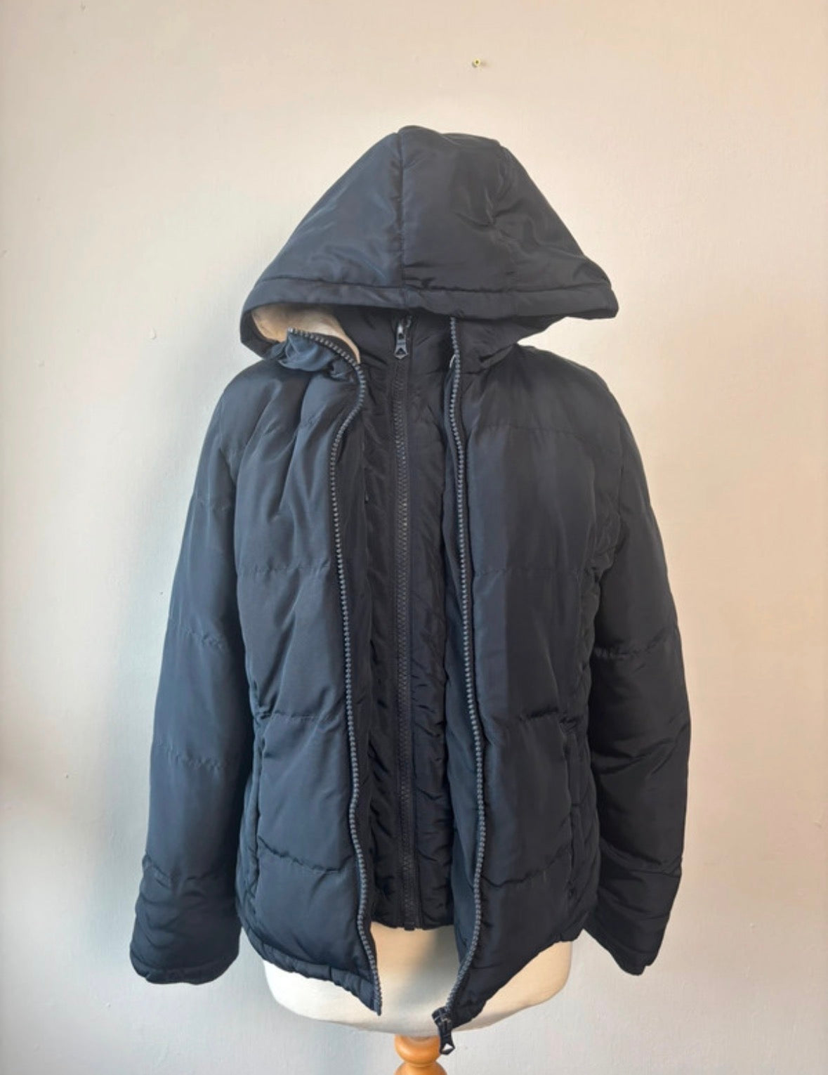 SoulCal & Co Navy Hooded Puffer Jacket – Fleece Lined