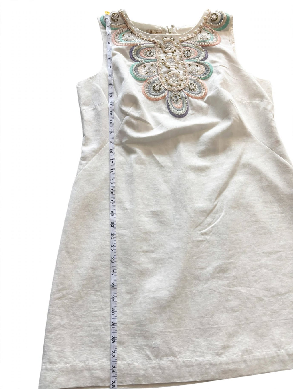 Monsoon Embellished Ivory Shift Dress – BNWT – UK 18