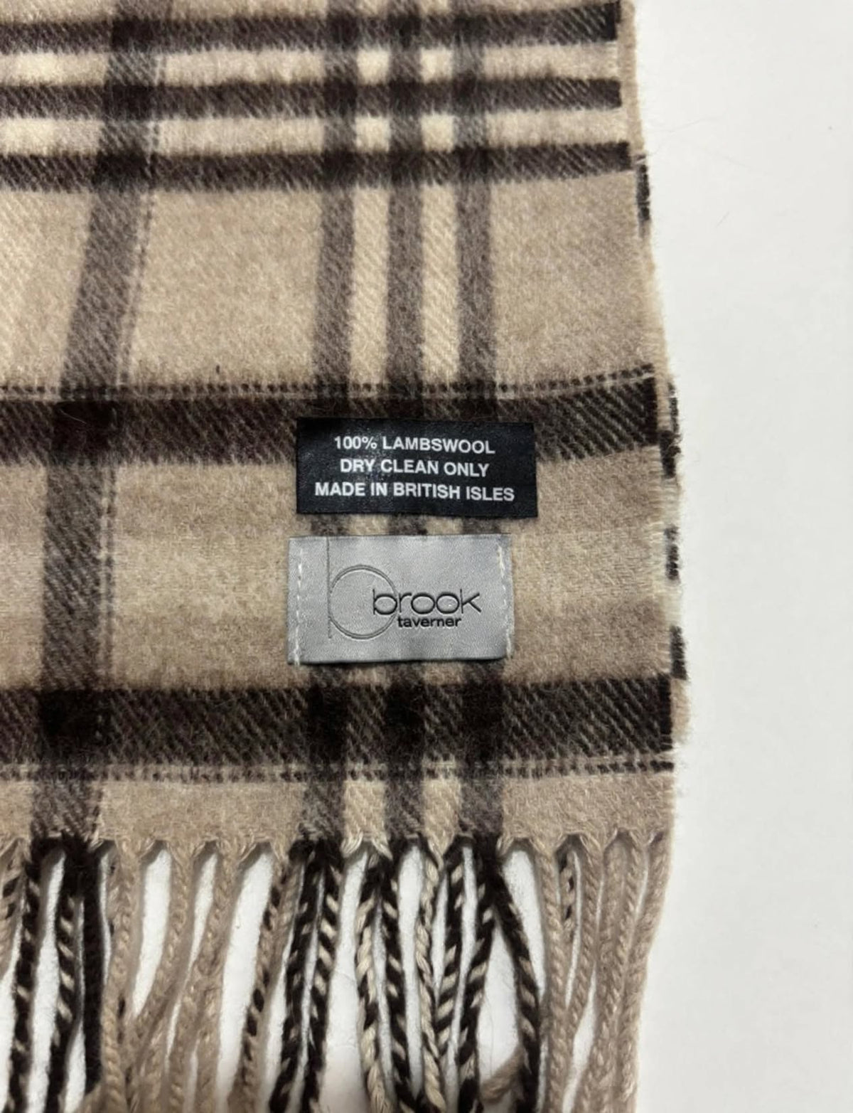 Brook Taverner 100% Lambswool Check Scarf – Made in the British Isles