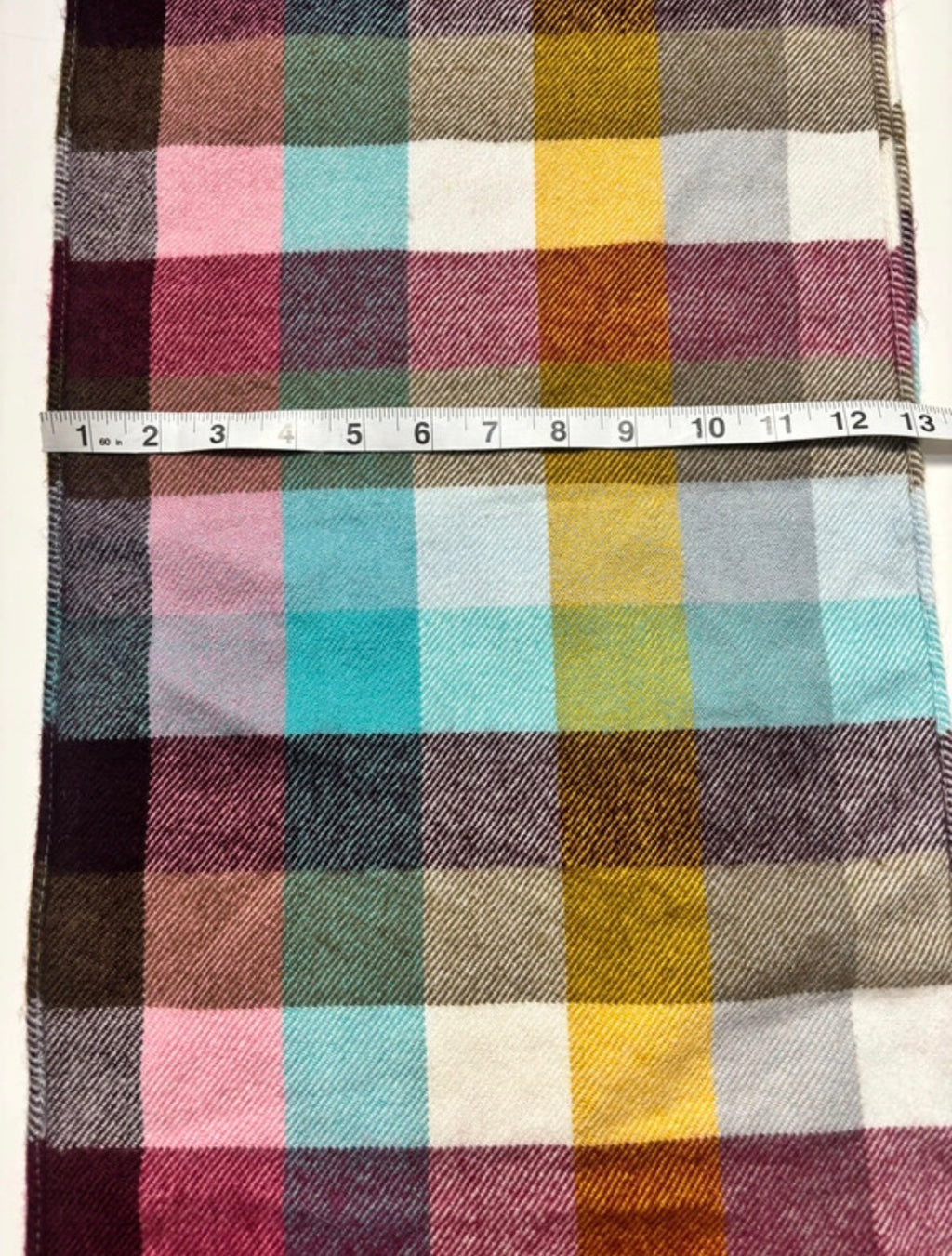 Joules Multicoloured Check Scarf – Pink, Teal & Mustard