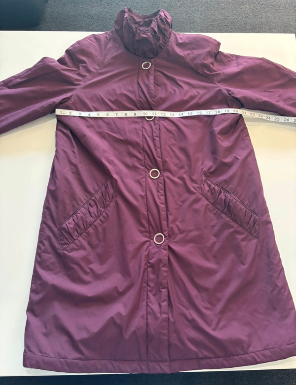 Four Seasons Plum Burgundy Quilted Longline Coat – Size M / UK 12–14