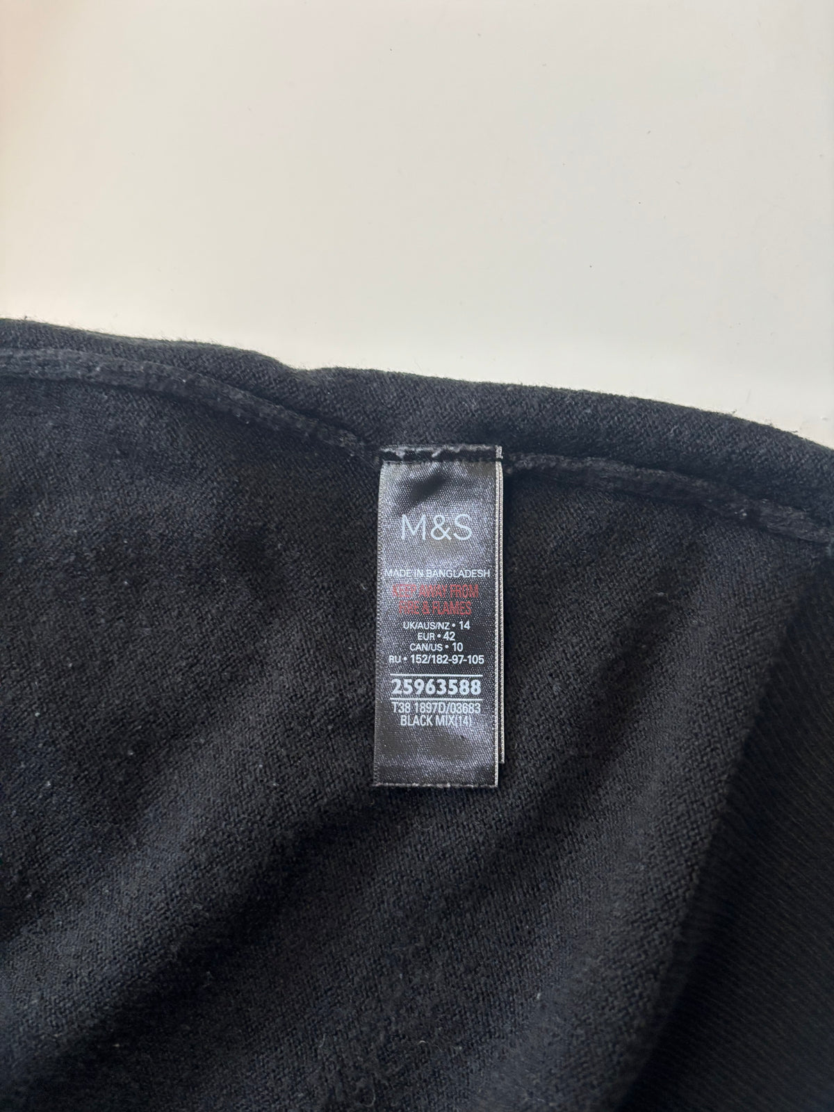 M&S Collection Black & Cream Polka Dot Crew Neck Jumper – UK 14