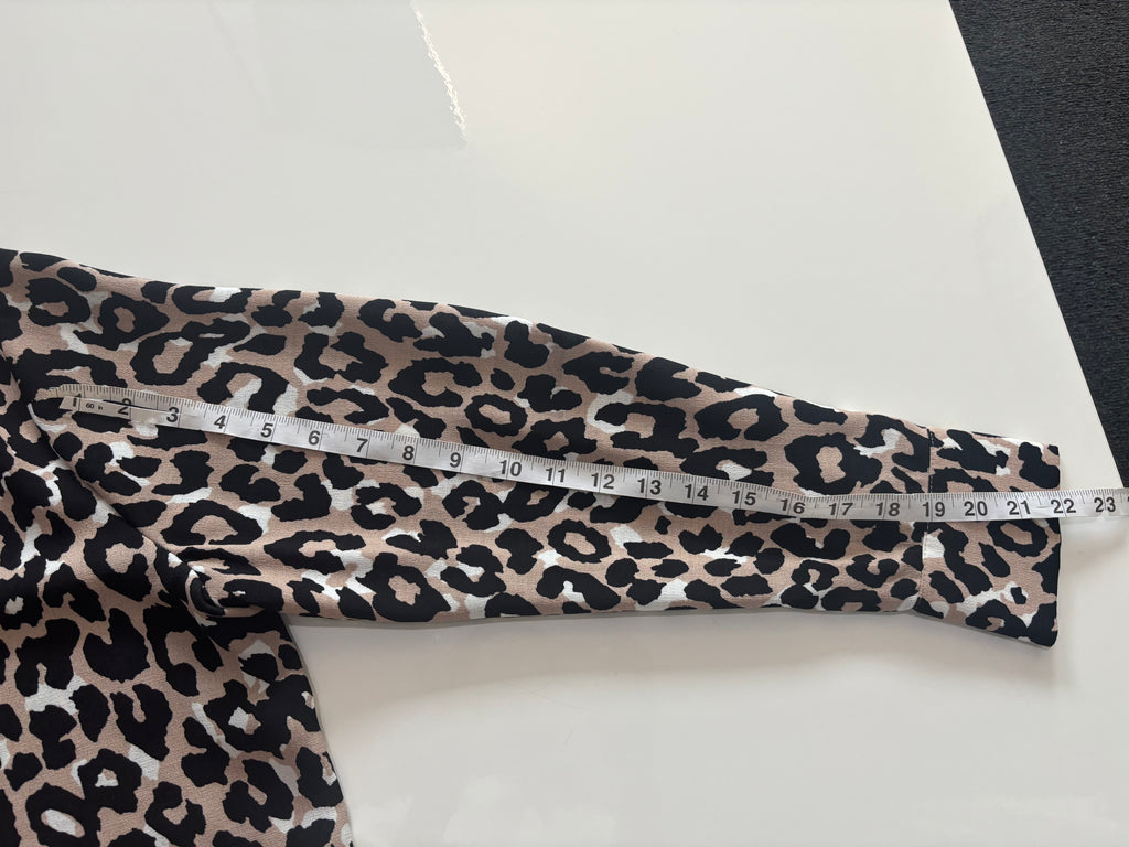 M&S Collection Leopard Print V-Neck Blouse Top Size 14