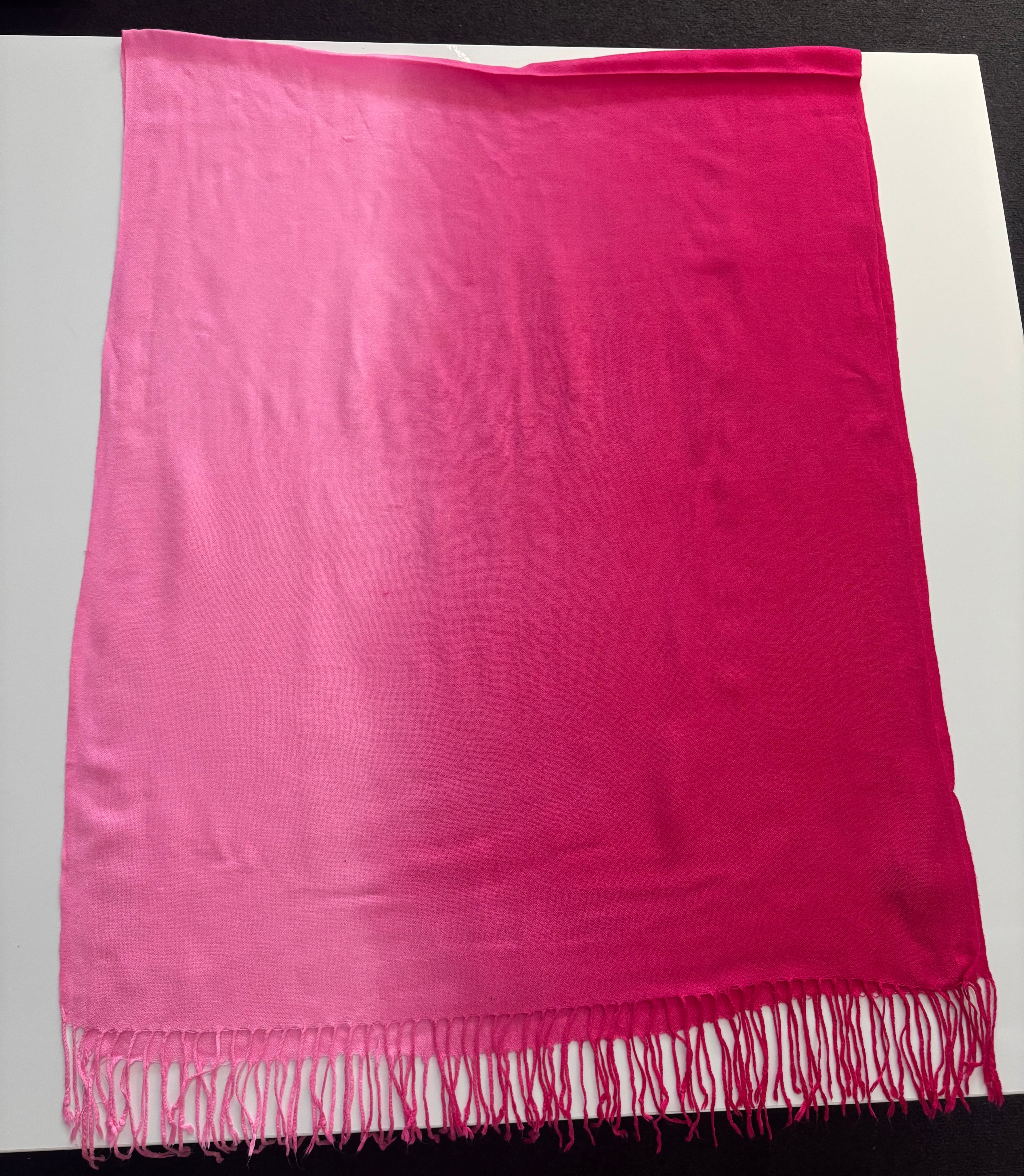Pashmina Silk Blend Ombre Pink Scarf | Two-Tone Fuchsia & Blush Wrap