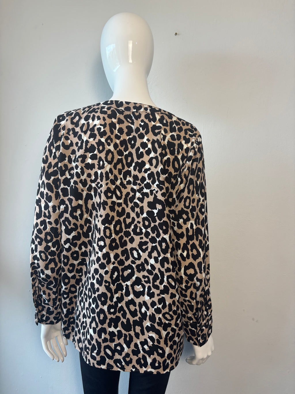 M&S Collection Leopard Print V-Neck Blouse Top Size 14