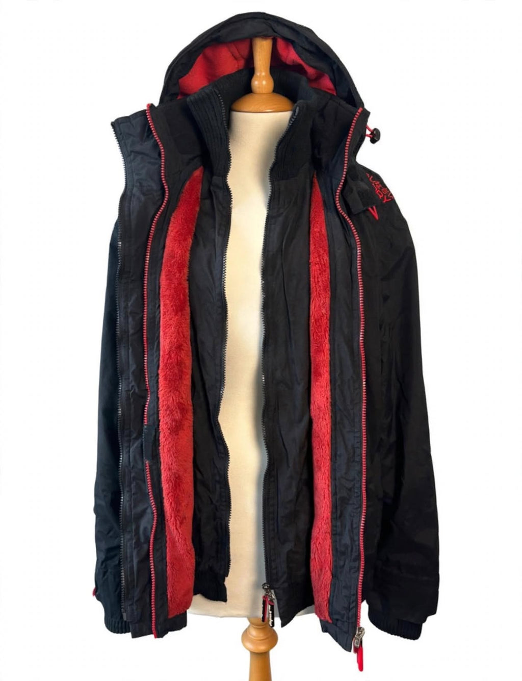 Superdry Original Windcheater Jacket – Black & Red – XL