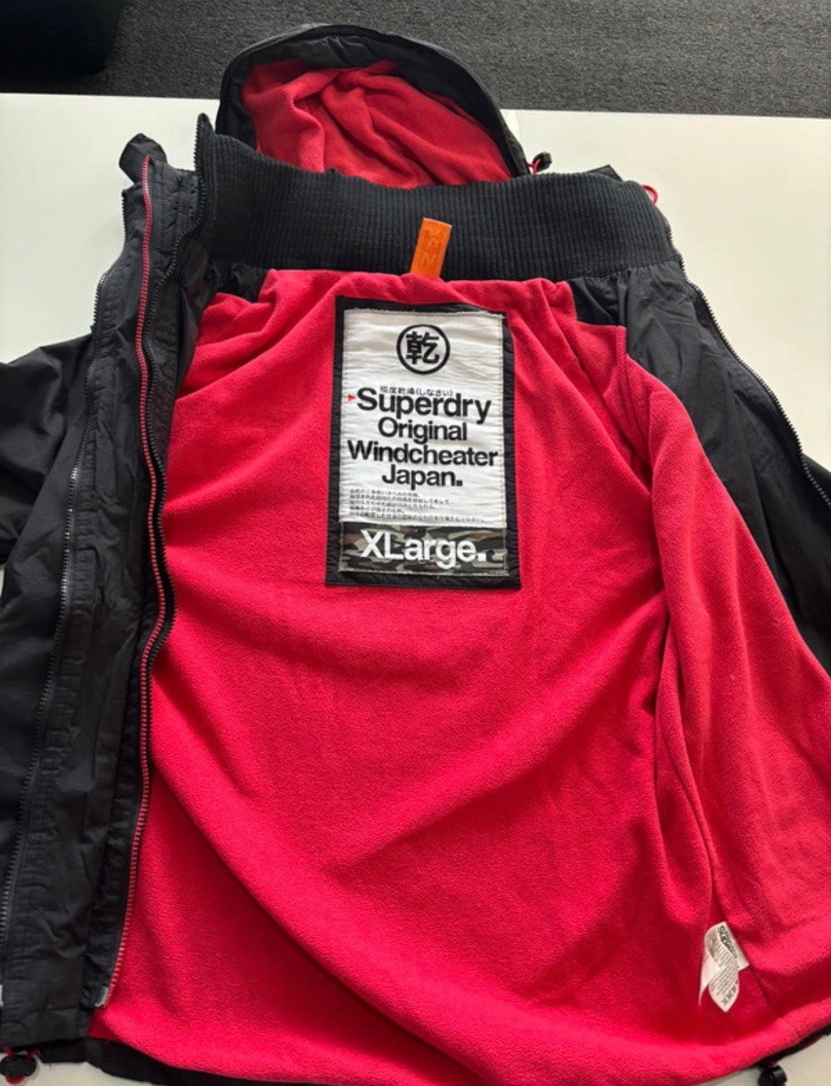 Superdry Original Windcheater Jacket – Black & Red – XL