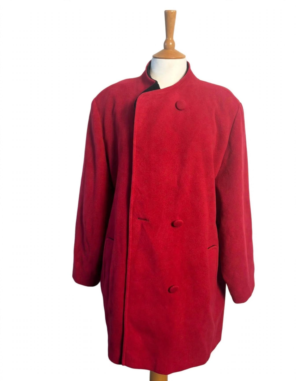 Kesta London Red Wool & Cashmere Coat – Vintage Made in England – UK 20