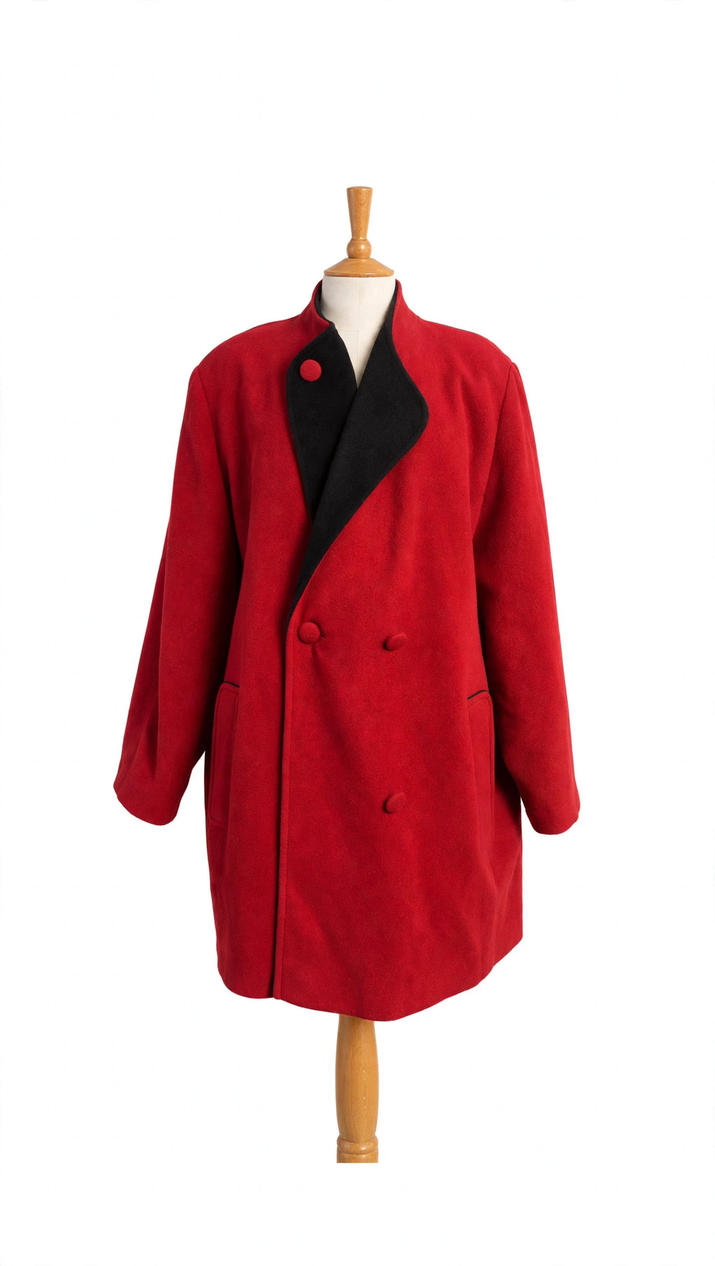 Kesta London Red Wool & Cashmere Coat – Vintage Made in England – UK 20