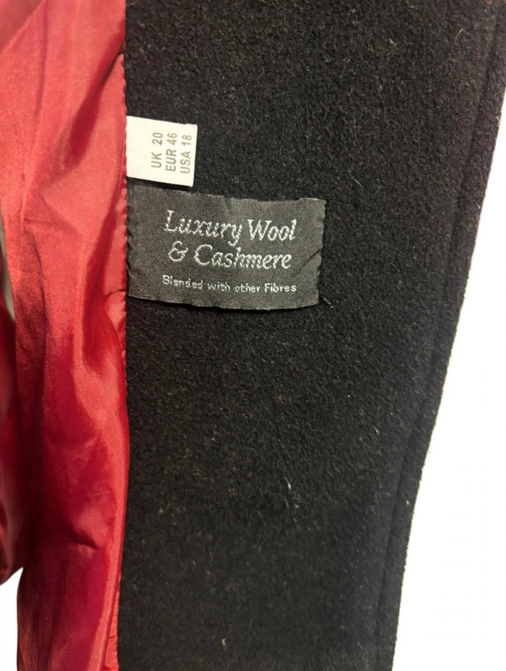 Kesta London Red Wool & Cashmere Coat – Vintage Made in England – UK 20