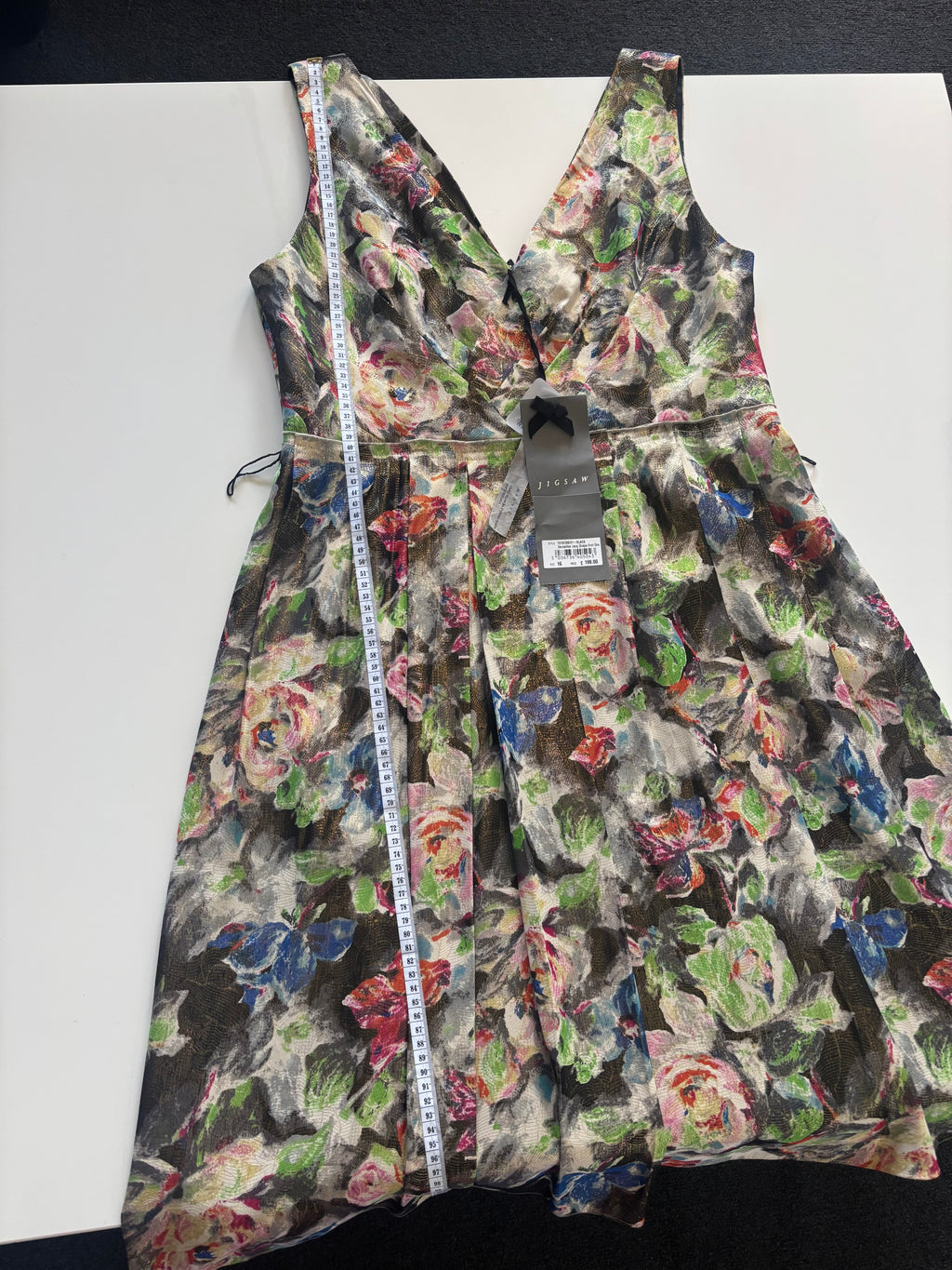 Jigsaw Silk Versailles Wrap Dress Size 16 - BNWT RRP £198 - Multicolour Floral Tea Dress