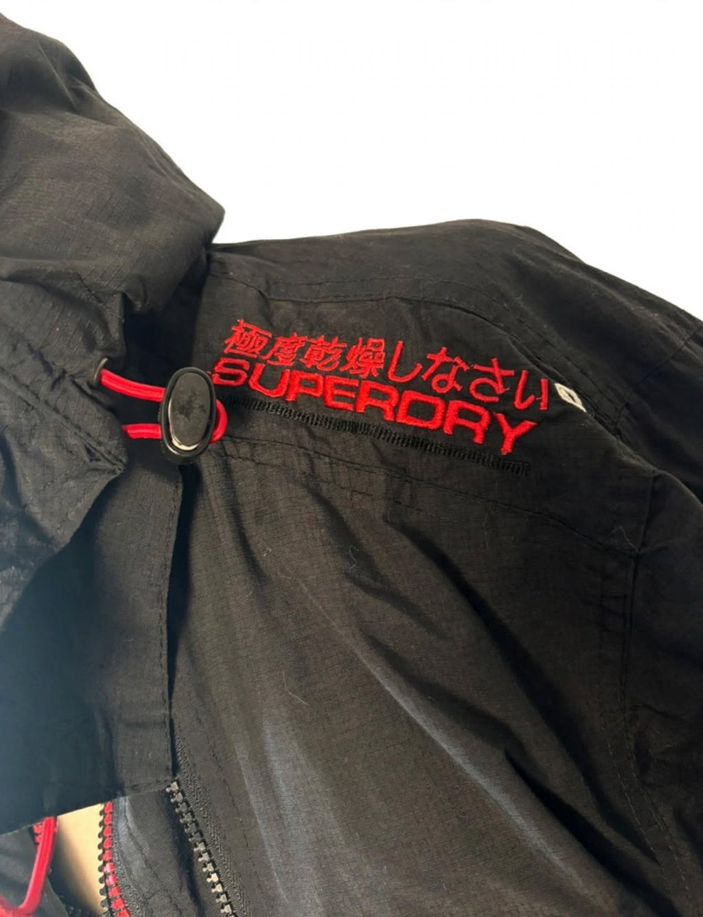 Superdry Original Windcheater Jacket – Black & Red – XL
