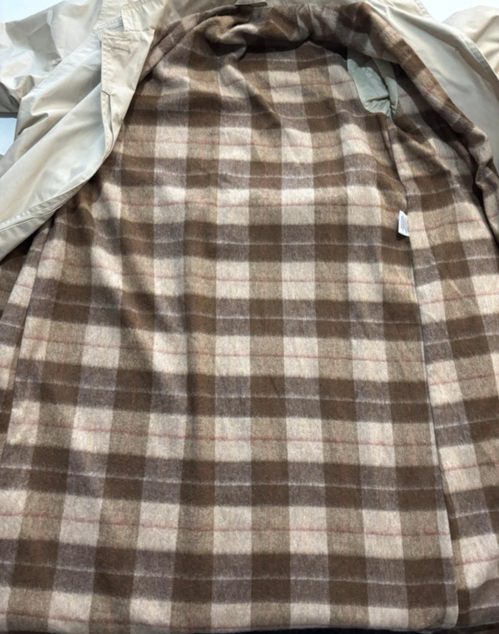 Vintage Style Beige Belted Longline Trench Coat – UK 12–14
