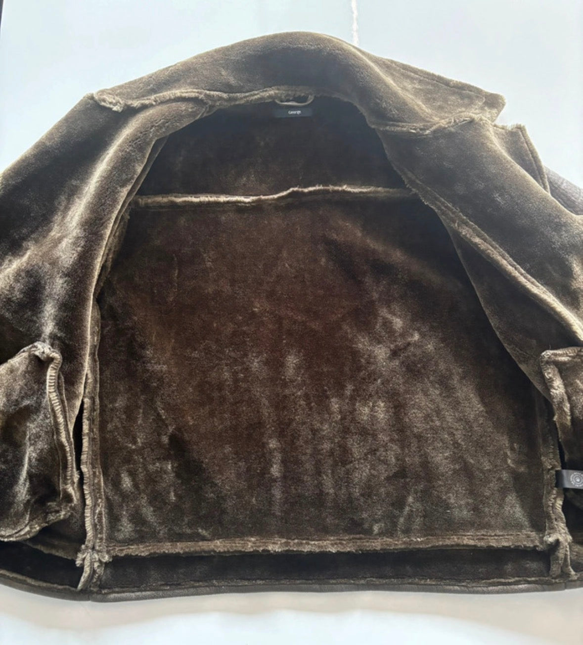 George Brown Faux Shearling Aviator Jacket – Size M – New Without Tags