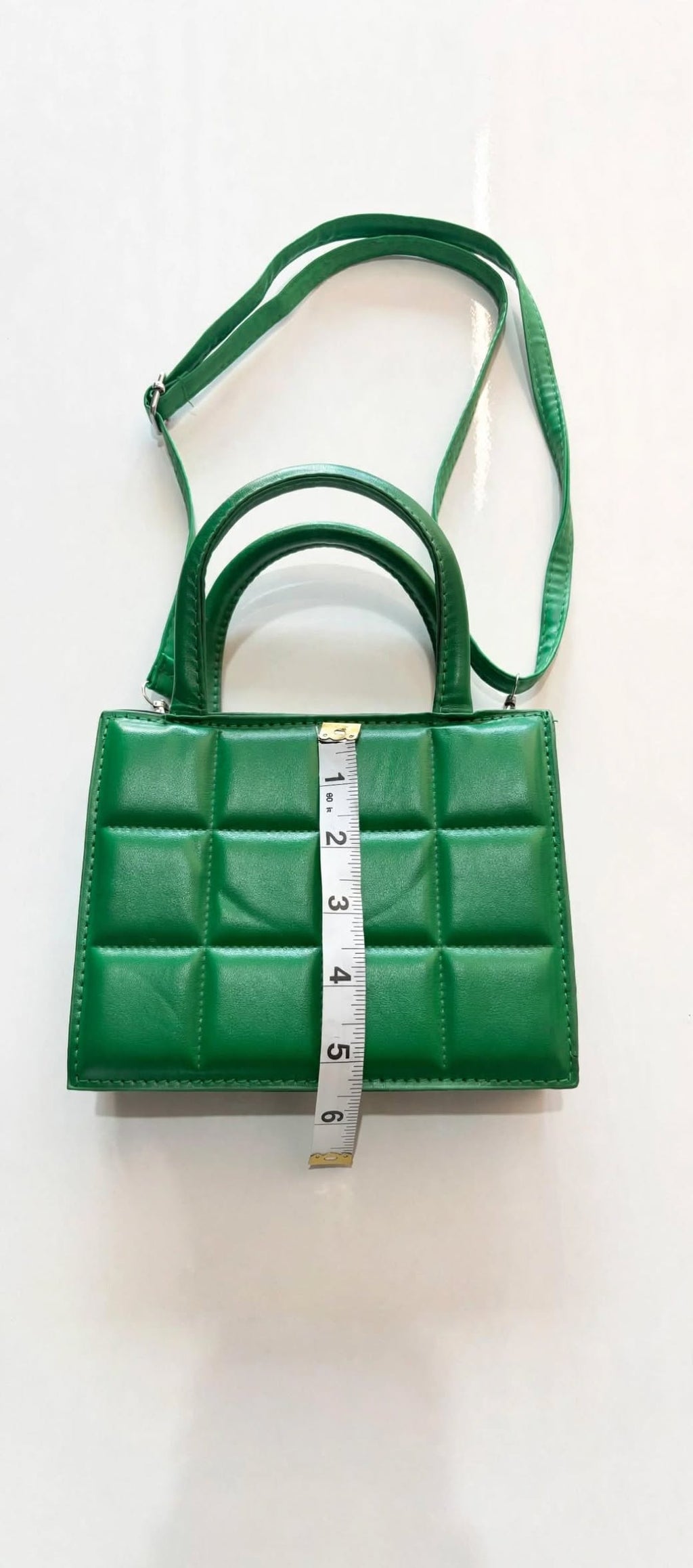 Emerald Green Quilted Crossbody Bag
