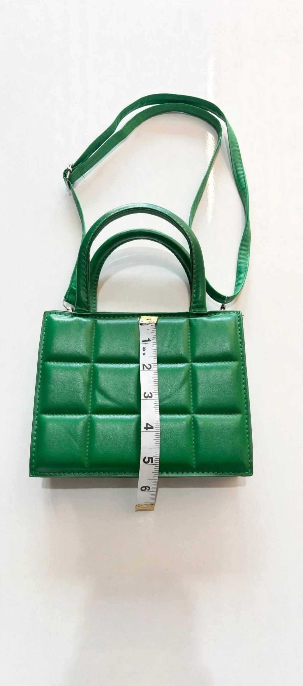 Emerald Green Quilted Crossbody Bag