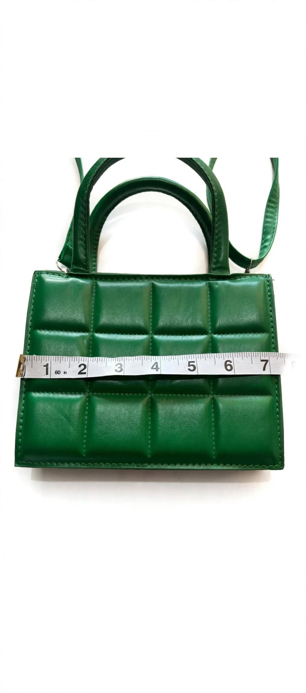 Emerald Green Quilted Crossbody Bag
