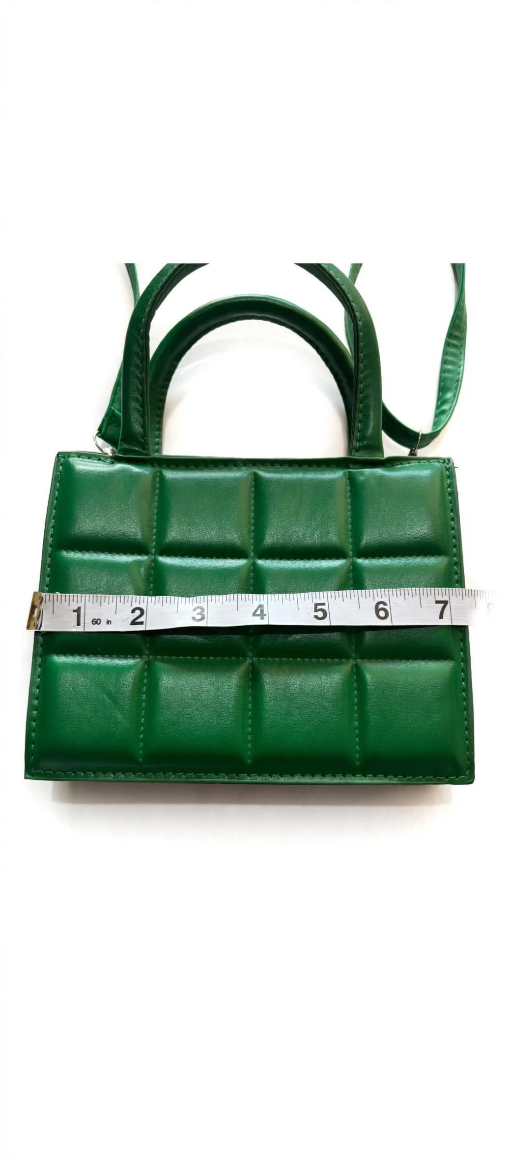 Emerald Green Quilted Crossbody Bag