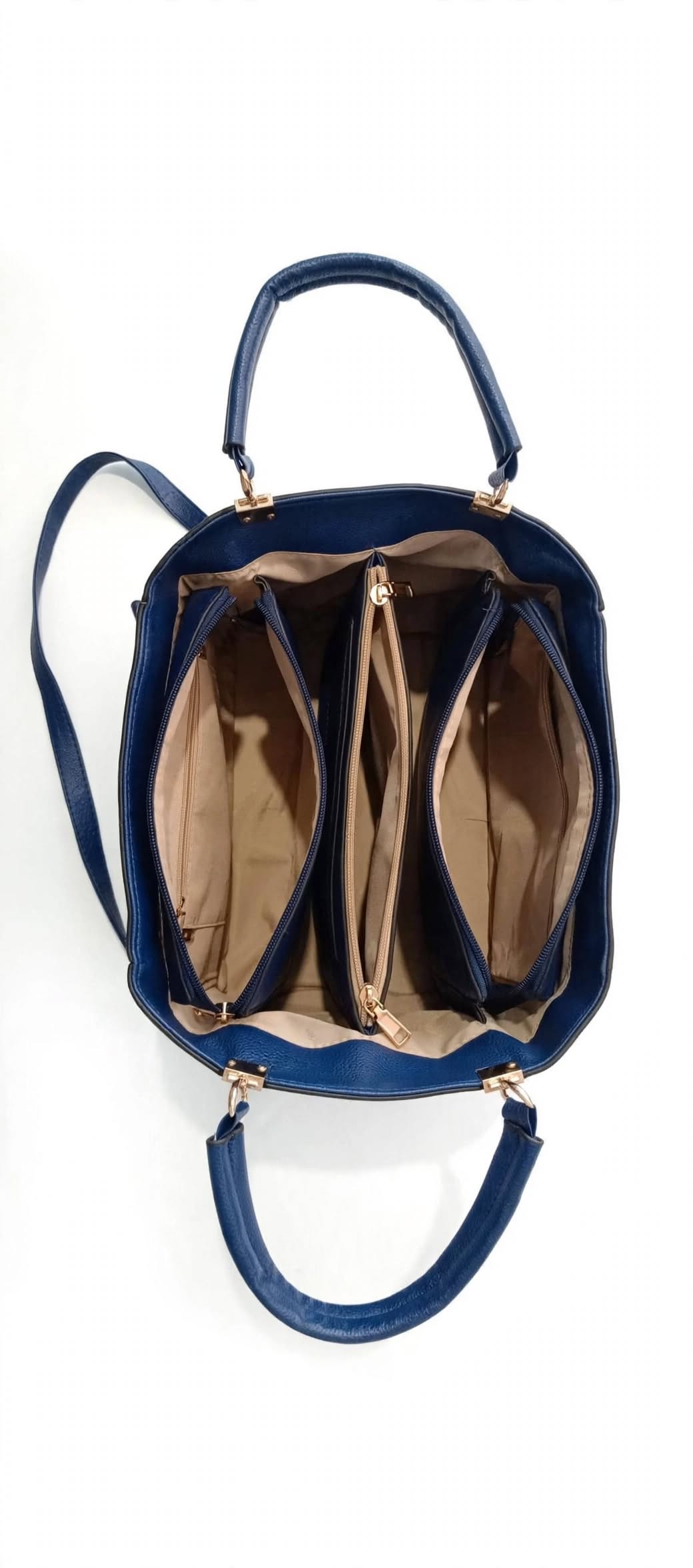 Danbaoly Blue Structured Handbag