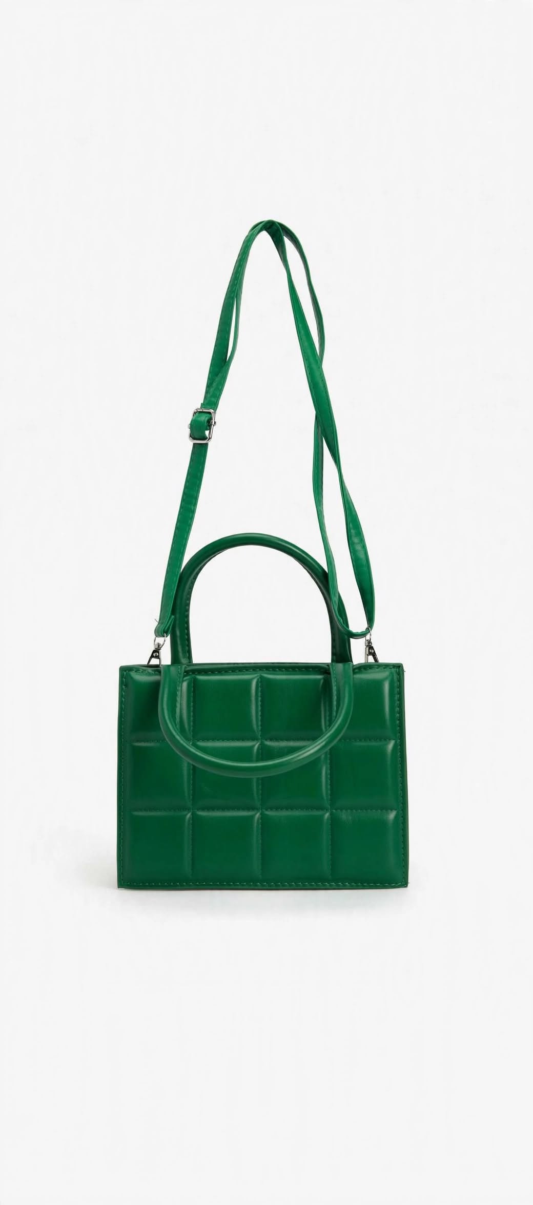Emerald Green Quilted Crossbody Bag