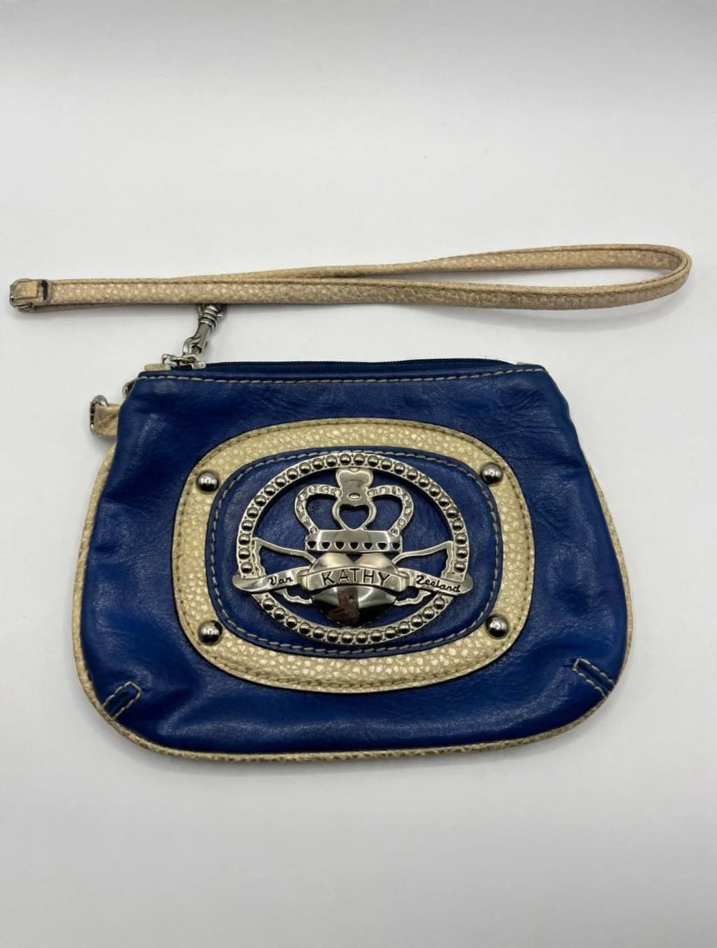 Kathy Van Zeeland Y2K Blue Wristlet Bag – Crown Heart McBling Purse