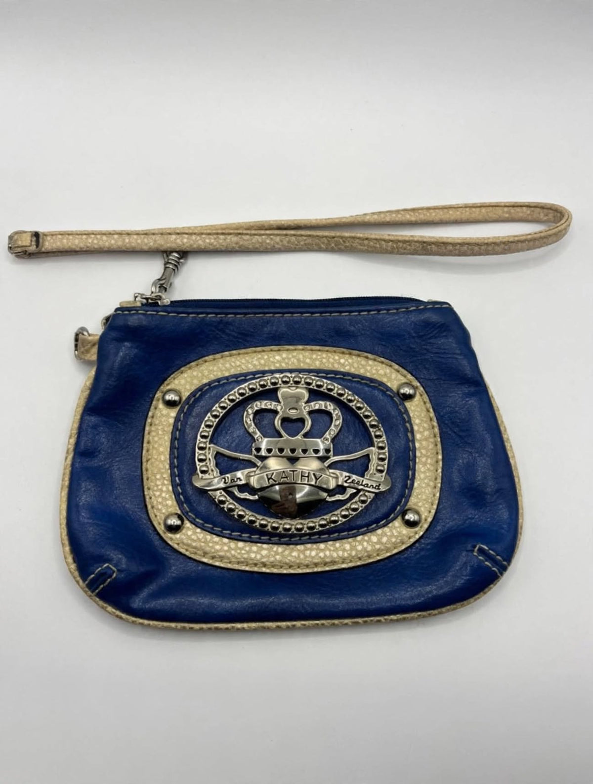 Kathy Van Zeeland Y2K Blue Wristlet Bag – Crown Heart McBling Purse