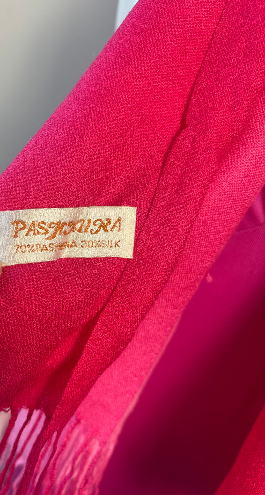 Pashmina Silk Blend Ombre Pink Scarf | Two-Tone Fuchsia & Blush Wrap