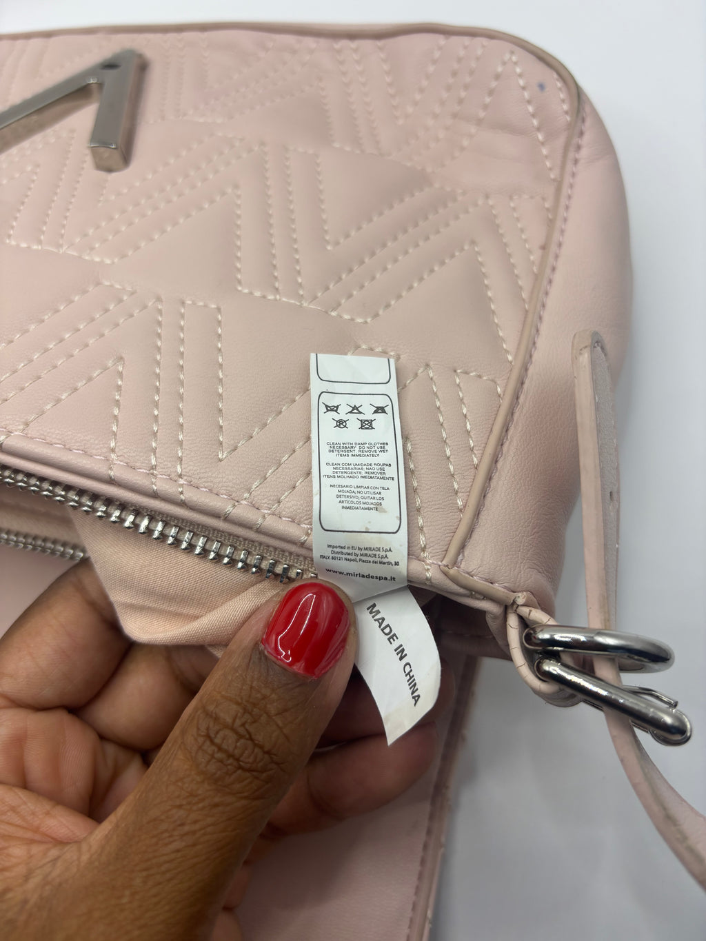 Mario Valentino SPA - Avaline Blush Pink Quilted Shoulder Bag - Authentic Designer