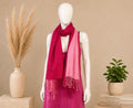 Pashmina Silk Blend Ombre Pink Scarf | Two-Tone Fuchsia & Blush Wrap