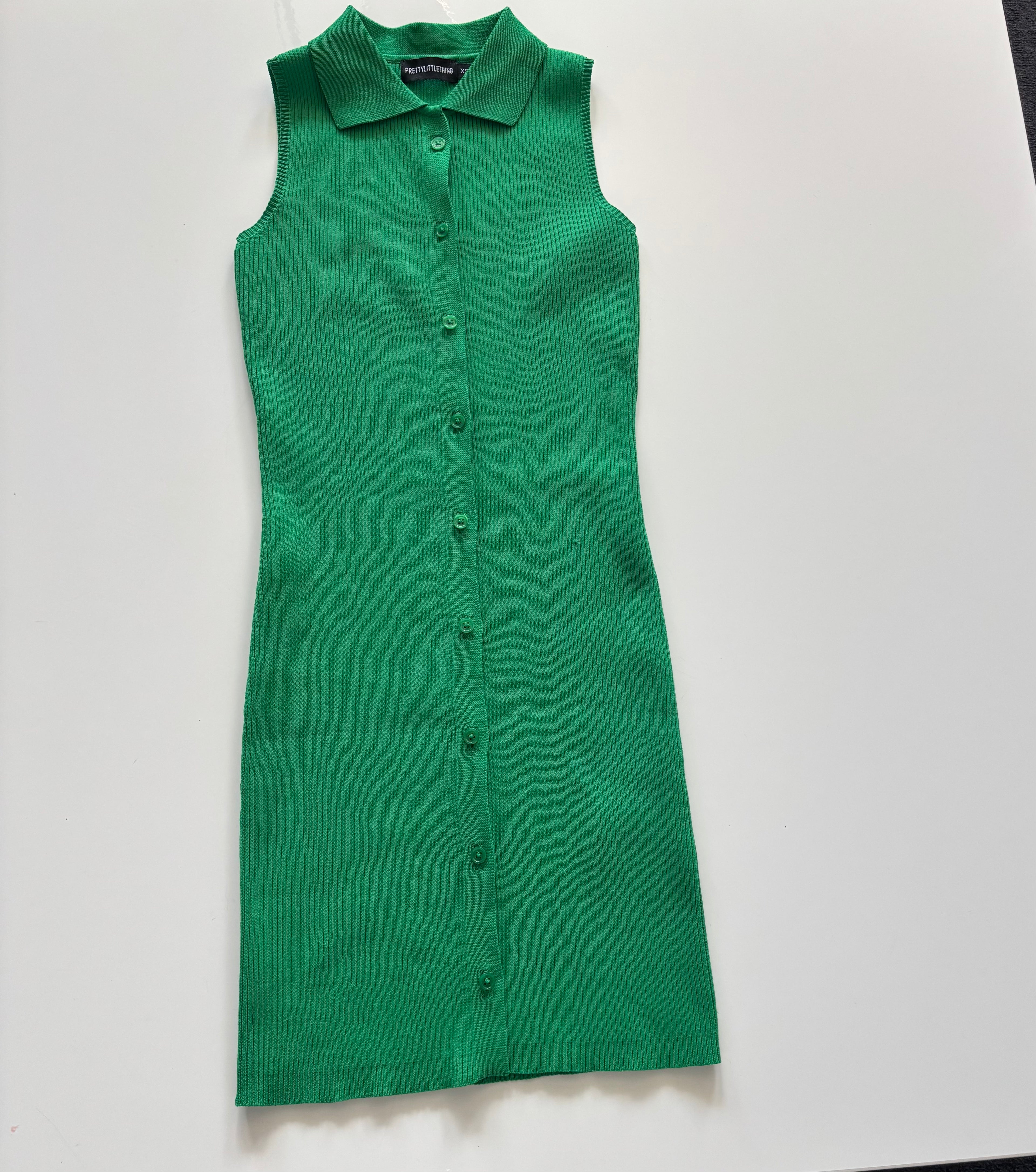 💚 Emerald Green Ribbed Bodycon Dress