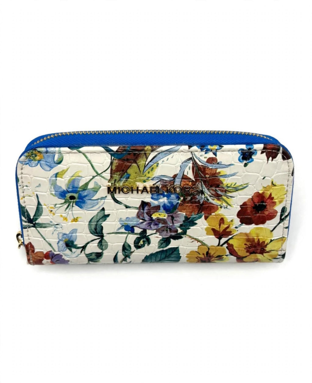 Michael Kors Floral Zip-Around Wallet – White Multicolour
