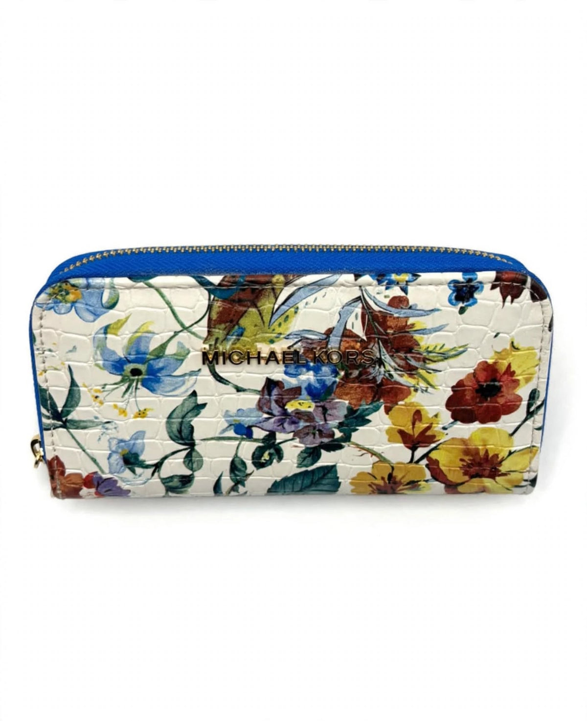 Michael Kors Floral Zip-Around Wallet – White Multicolour