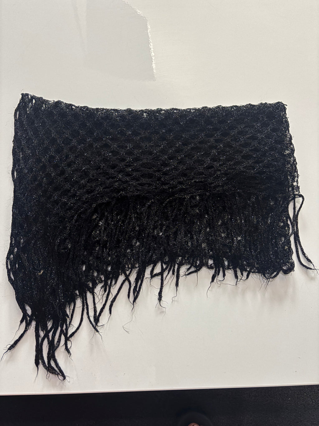 Black Crochet Fringe Shawl Scarf Wrap Boho Festival Festival Style