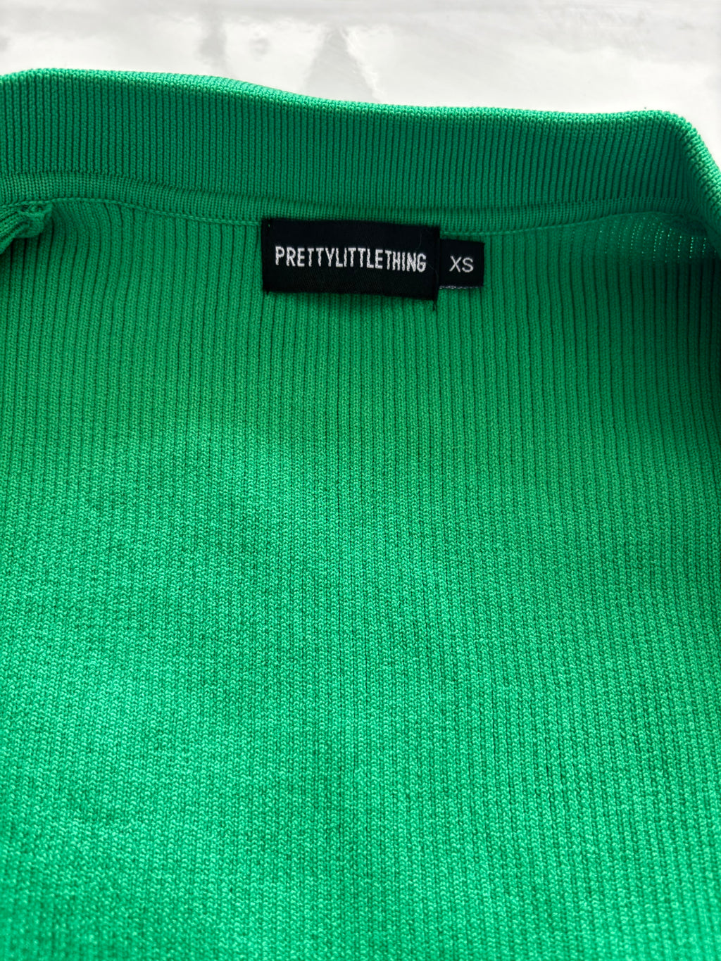 💚 Emerald Green Ribbed Bodycon Dress